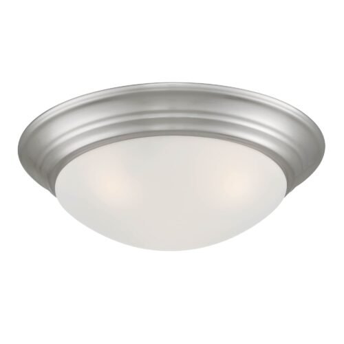 Designers Fountain 1360M-BN Tap 14" 2-Light Flush Mount Brushed Nickel Etched Glass