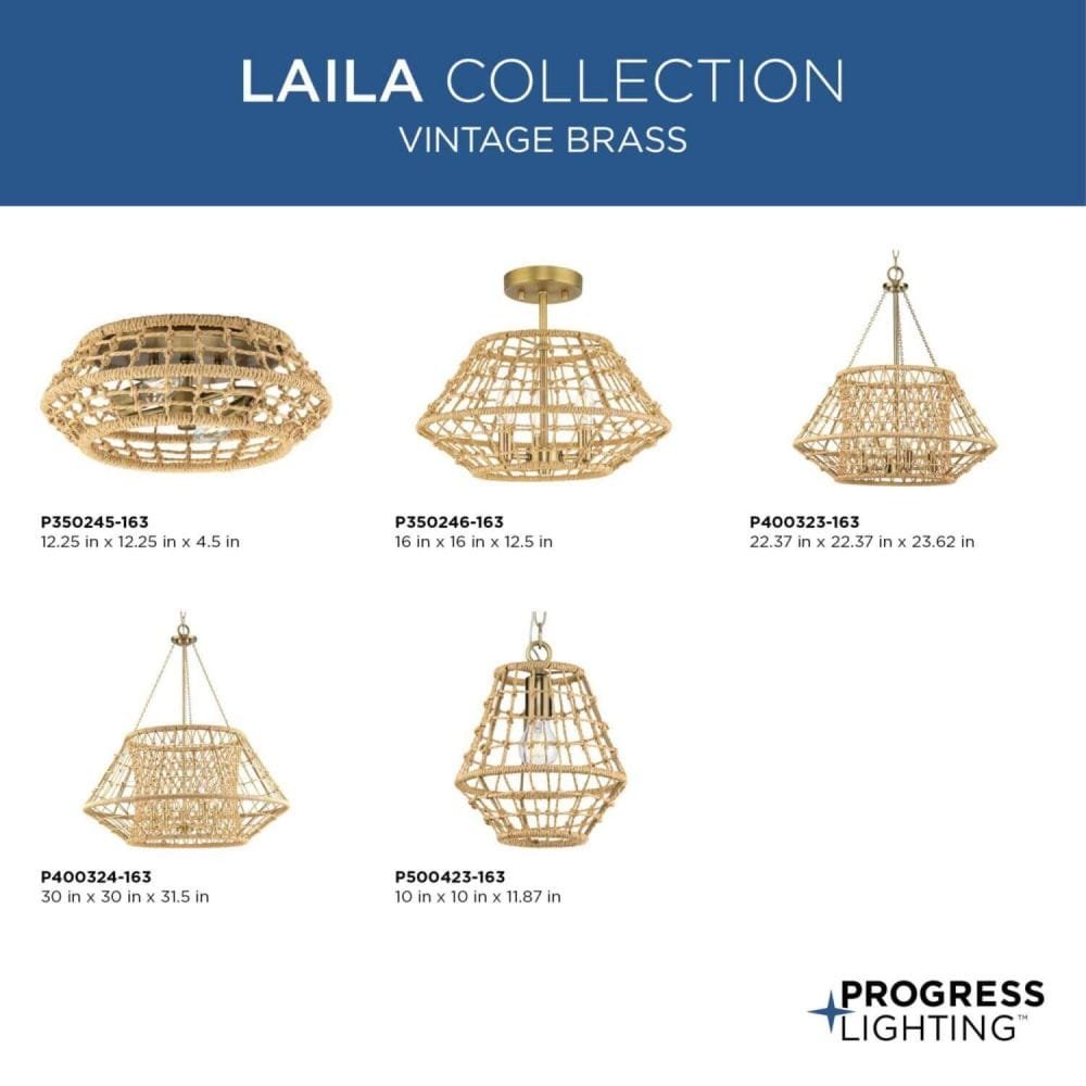 Progress Lighting - P400323-163 - Laila - 4 Light Chandelier In Coastal Style-23.62 Inches Tall and 22.37 Inches Wide - Image 11