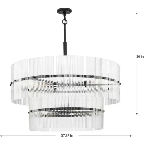 Progress Lighting - P400390-31M - Seville - 9 Light Matte Black Contemporary Chandelier - Image 11