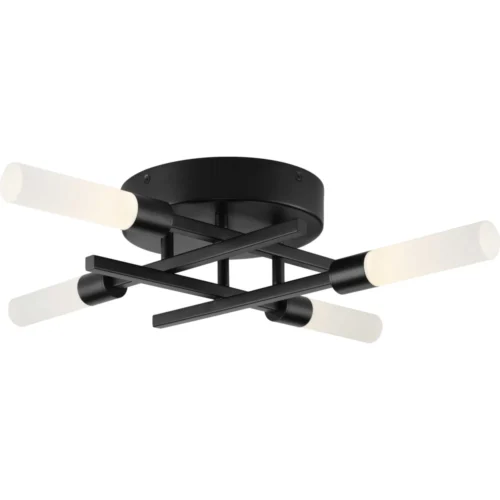 Progress Lighting - P350209-031-30 - LED Collection Four-Light Matte Black Modern Style Flush Mount Ceiling or Wall Light