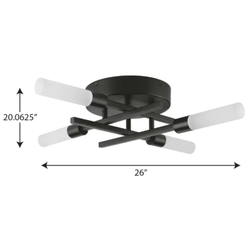 Progress Lighting - P350209-031-30 - LED Collection Four-Light Matte Black Modern Style Flush Mount Ceiling or Wall Light - Image 4