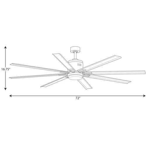 Progress Lighting - P2550-0930K - Vast - Wide - Ceiling Fan 72" - 1 Light - Handheld Remote Brushed Nickel - Image 5