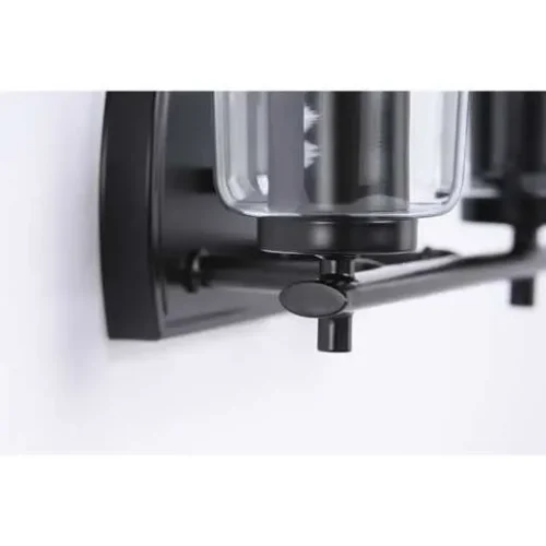 Progress Lighting P300155-031 Adley Collection Two-Light Matte Black Clear Glass Bath Vanity Light - Image 8