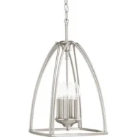 Progress Lighting P3786-09 Tally Collection Four-Light Foyer Pendant Brushed Nickel