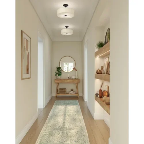 Progress Lighting P350168-020 Inspire Collection Antique Bronze Three-Light 18" Semi-Flush Mount - Image 3