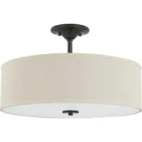 Progress Lighting P350168-020 Inspire Collection Antique Bronze Three-Light 18" Semi-Flush Mount