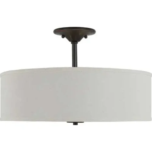 Progress Lighting P350168-020 Inspire Collection Antique Bronze Three-Light 18" Semi-Flush Mount - Image 2